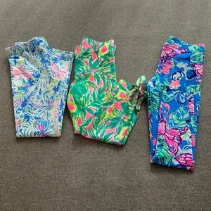 Lot Of 3 Lilly Pulitzer girls size L (8-10) leggings